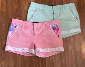 Kawaii Pastel Upcycled Shorts US Size 10