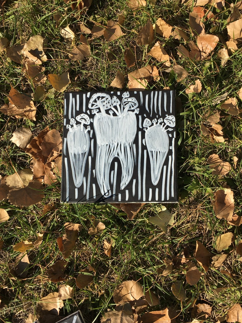 Schwarze Gothic Pilz auf Zähne Malerei | Etsy