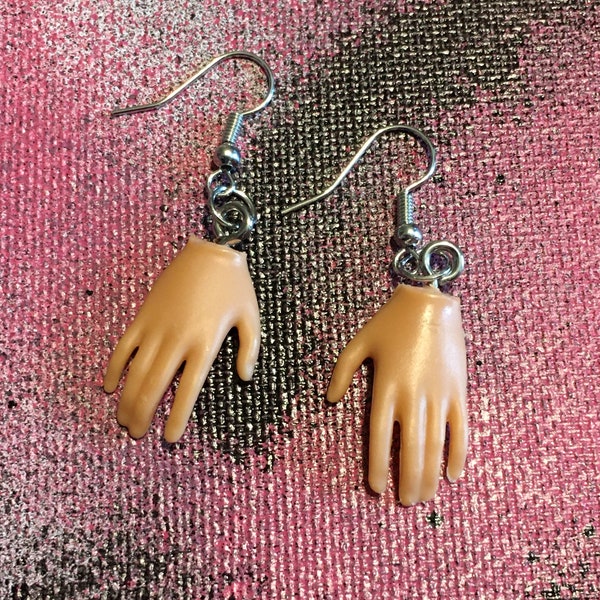 Dangle Barbie Doll Hand Earrings