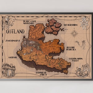 Outland World of Warcraft-vintage kaart