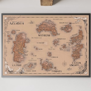 Digital Azeroth World of Warcraft The War inneren Vintage Kartenposter