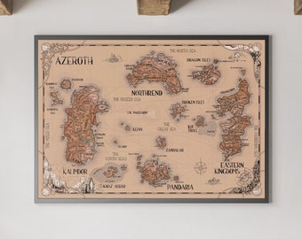 Digital Azeroth World of Warcraft The War Within vintage map poster