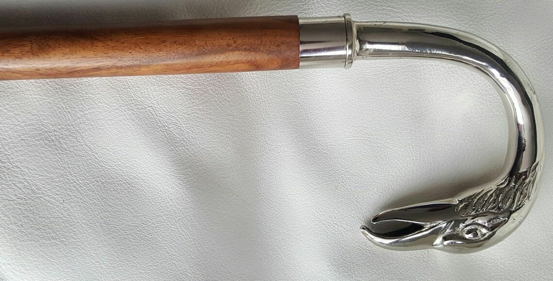 Antique Style Swan Head Handle Walking Stick Cane Unique Etsy