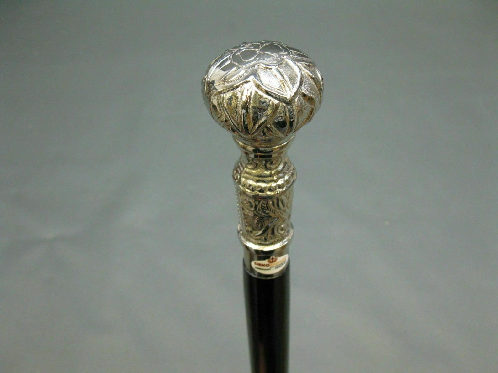 Round Knob Walking Stick, Brass Handle Wood Wave Walking Cane, Cat