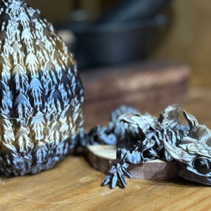 Articulated Baby Ice Wyvern with Scaled Dragon Egg
