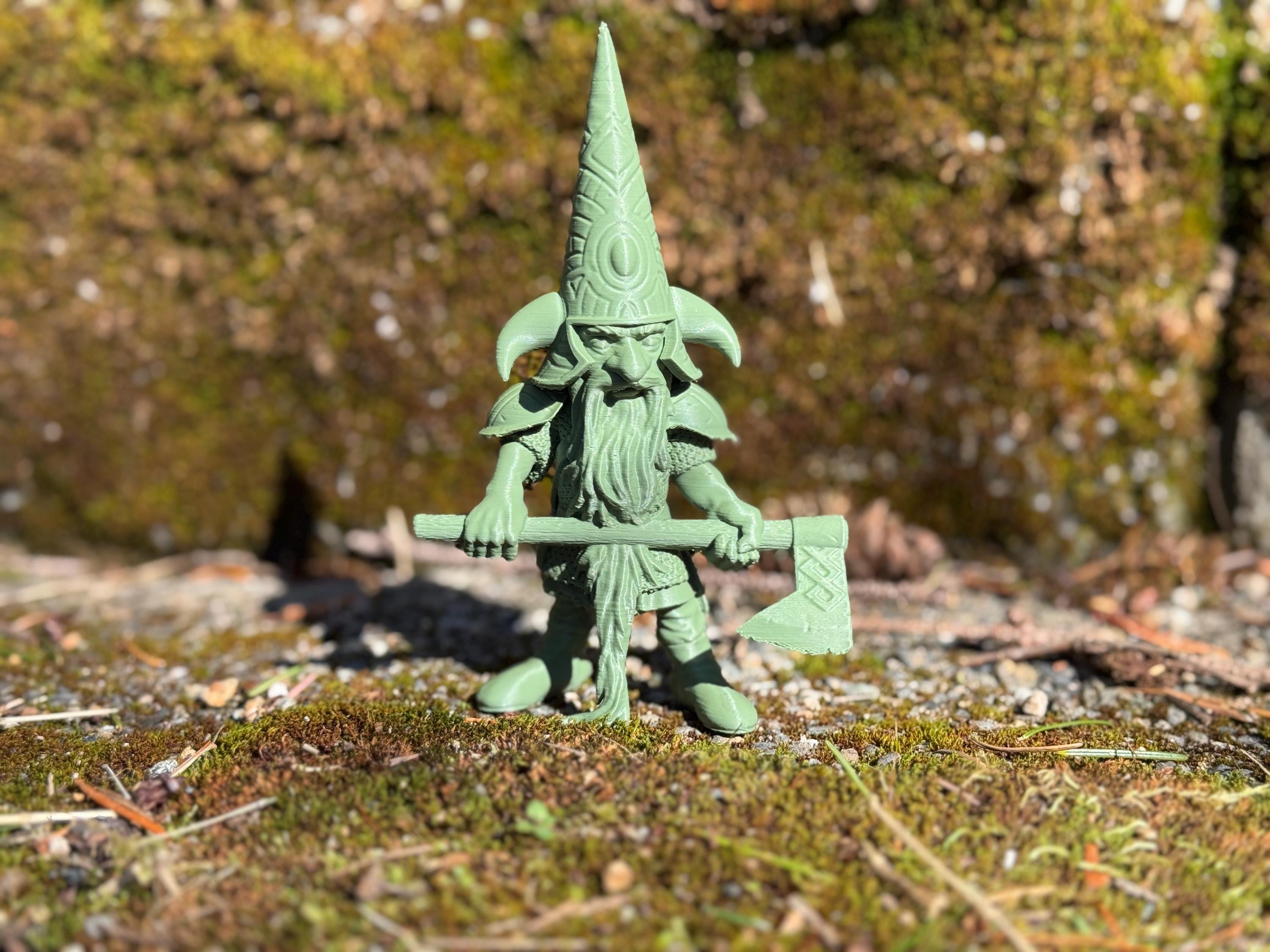 3D Printed Garden Gnome: Fantasy Yard Decor (5in)