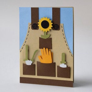 Tarjeta de delantal de jardinería / Tarjeta para amante de las plantas / Tarjeta de jardinero / Tarjeta para botánico / Tarjeta para horticultor / Invitación de cumpleaños de floristería