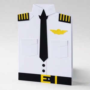 Carte d'uniforme de pilote | Carte pour pilote | Cadeau pour papa | Carte pour mari | Faire-part de fête | Faire-part d'anniversaire pour lui | carte pour petit ami