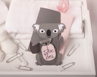 Koala I love you card | Gender reveal card | It’s a girl card | It’s a boy card | Birthday card for mom | Cute Mother’s Day gift