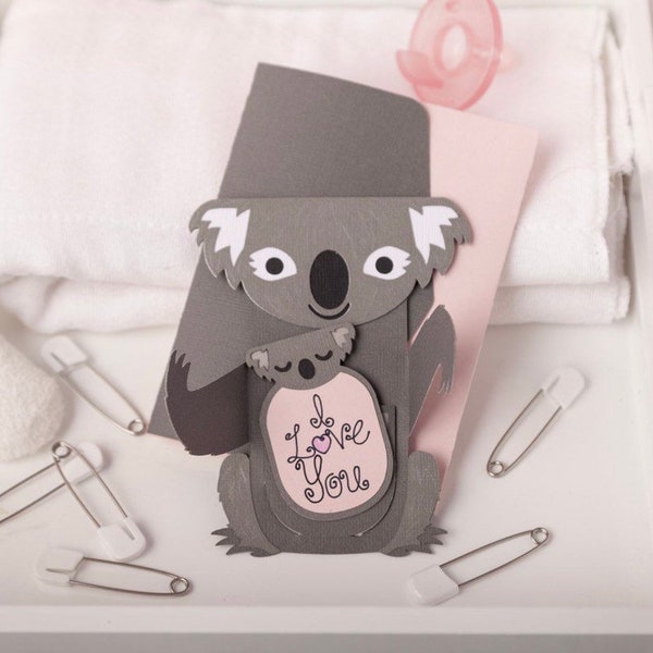 Koala I love you card | Gender reveal card | It’s a girl card | It’s a boy card | Birthday card for mom | Cute Mother’s Day gift