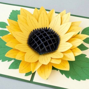 Carte pop-up tournesol | carte 3D pour anniversaire | jolie carte pour maman | Carte de fête des mères | Carte florale pour elle | carte d'anniversaire pour petite amie