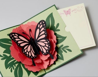 Butterfly Pop-Up Card | 3D card for birthday | cute Card for mom | Mother’s Day card | Flower card for her | anniversary card for girlfriend