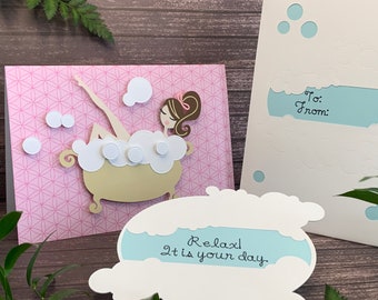 Bubble bath card for mom | Mother’s Day card | Cute card for mom | Birthday card for mom | specialty Mother’s Day card |
