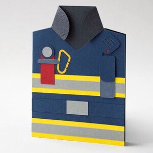 Firefighter Coat Card | Thank you for your service | Thank you note for firefighters | Card for fireman | Party invitation | Gift for dad
