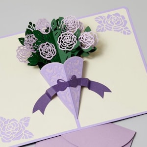 Bouquet Pop-Up Card | 3D card for birthday | cute Card for mom | Mother’s Day card | Flower card for her | anniversary card for girlfriend
