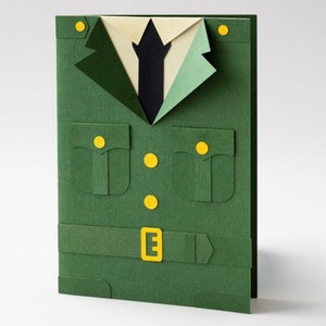 Kaart militair uniform | Bedankt voor je service | Bedankbriefje voor soldaten | Kaart voor legerofficieren | Kaart voor veteranen |