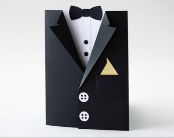 Tuxedo jacket card | Card for him | Bachelor party card | Card for groom | Best man card | Card for wedding | classy party invitation |