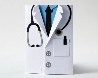 Doctor’s Lab coat card | Thank you card for doctor | Card for hospital staff | Thank you note for nurse | Card for essential workers |