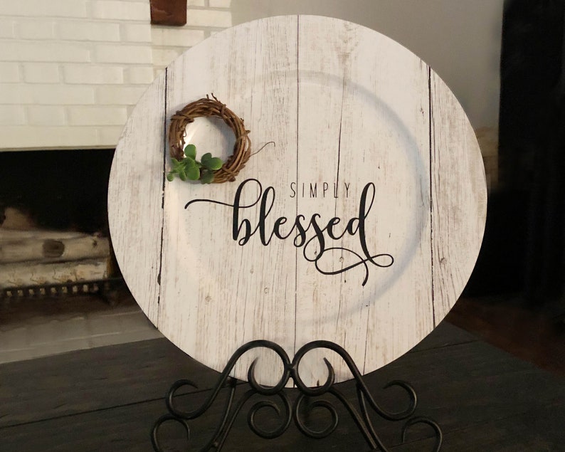 Simply Blessed Farmhouse Decor Plate Etsy