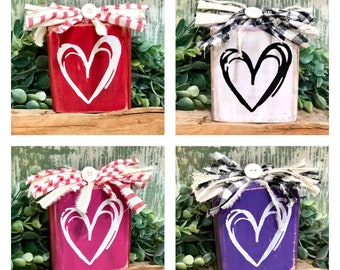 Farmhouse Valentine,Valentine Tiered Tray,Primitive Valentine,Rustic Valentine,Valentine Decor,Heart Decor,Valentine Blocks