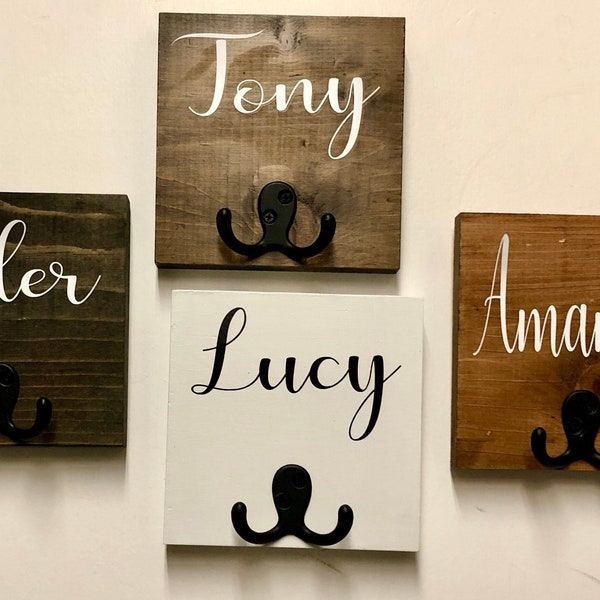 Personalized Wall Hook,Wall Hook,Personalized Name Hook,Dog Leash Holder,Bathroom Wall Decor,Backpack Hook,Bathroom Towel Hook