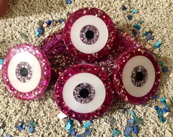 Evil Eye Coaster Set,Evil Eye For Protection,Eye Coasters,Third Eye Coasters,Pink Evil Eye Coasters,Eyeball Coasters