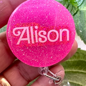 Personalized Badge Reel,Work Badge,Retractable Badge Reel,Resin Badge Reel,Badge Reel,Badge Holder,ID Holder