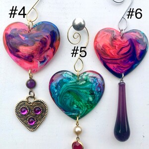 Heart Ornament,Resin Heart Charm,Valentine Gift,Christmas Ornament,Valentine Tree Ornament,Gift for Valentine,