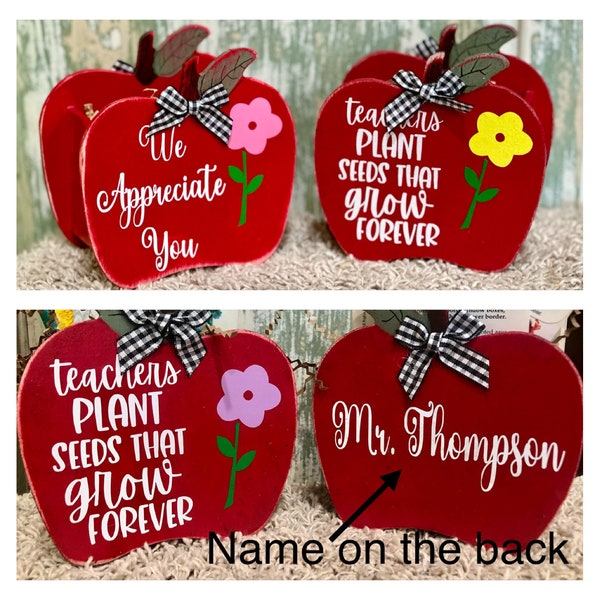 Teacher Appreciation,Teacher Gift,Personalized Teacher Gift,Back To School Gift,Teacher Pen Holder,Teacher Gift Apple,Teacher Desk Decor,