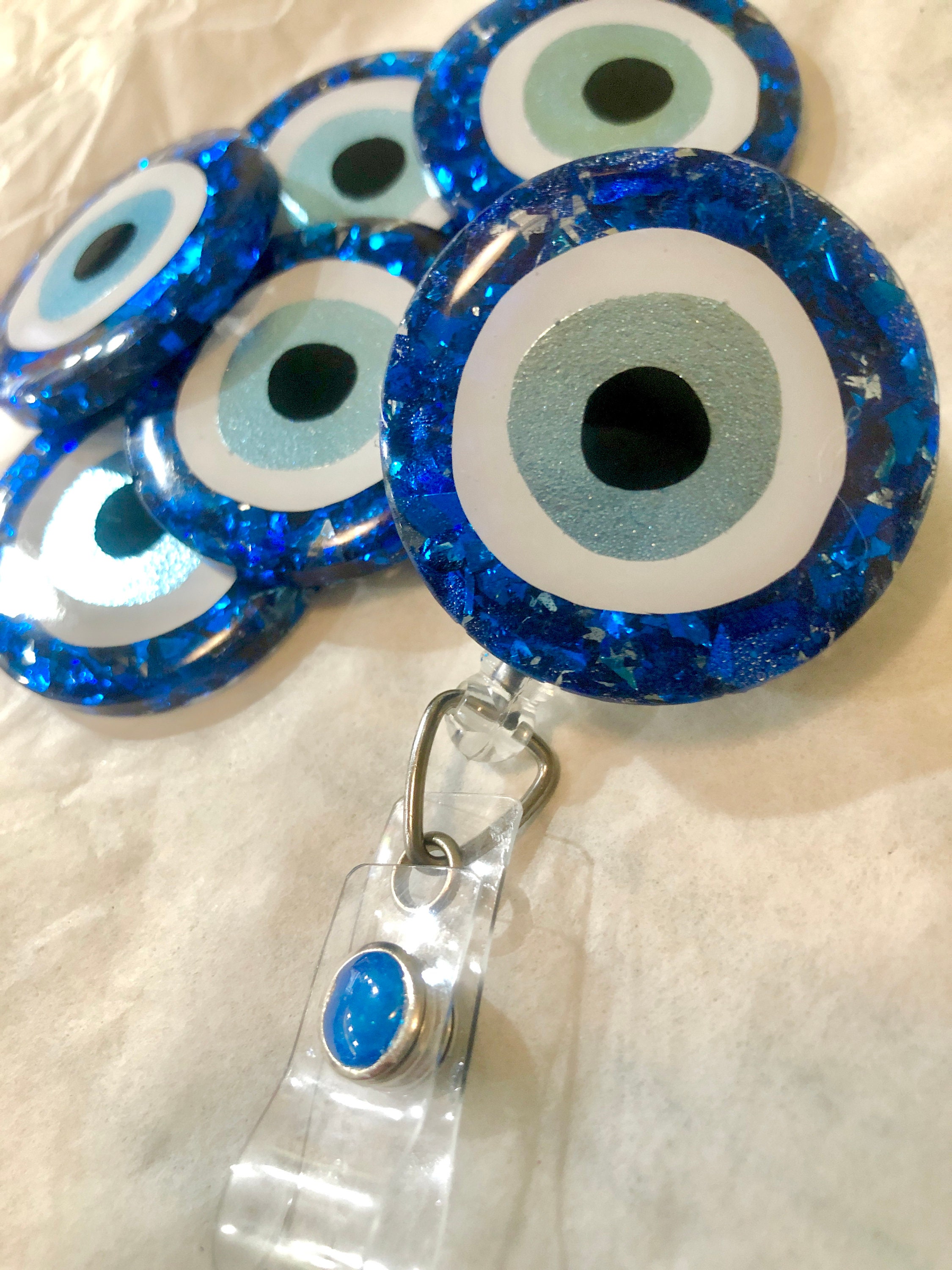 Evil Eye Badge Reel,Nazar Badge Reel, ID Holder, Retractable ID Holder,Badge Holder,Evil Eye Gift,Nazar Evil Eye Gift