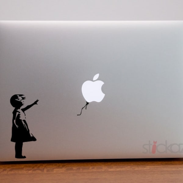 Macbook Decal | Banksy Girl with Balloon | Aufkleber | Sticker | Mac | Macbook Air | Pro | Apple