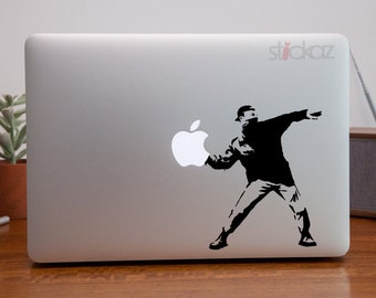 Macbook Decals | Banksy | Throwers | launcher | Sticker | Stickers | Mac | Macbook Air | Per | Apple