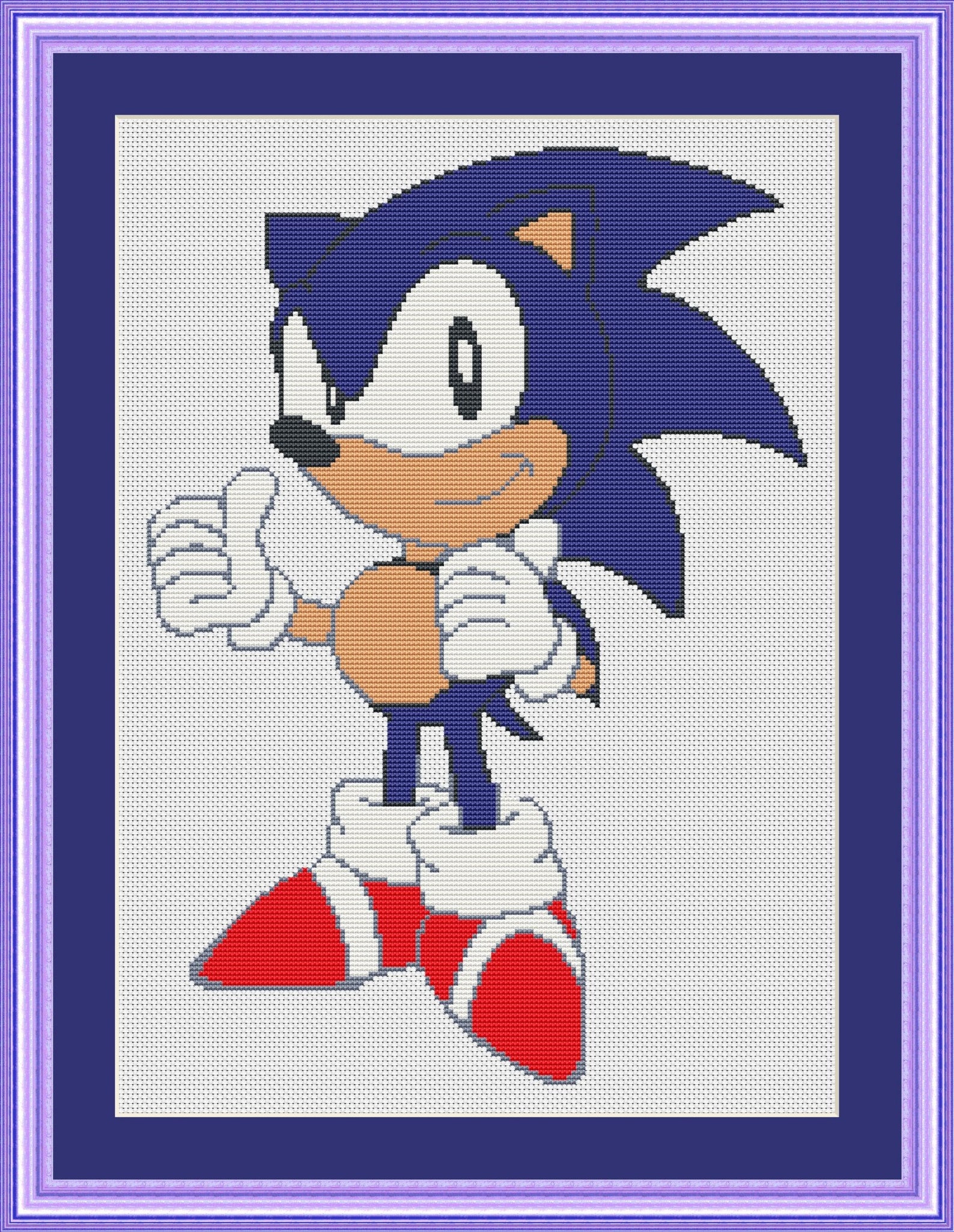 Sonic the Hedgehog Cross Stitch Pattern Easy PDF down load | Etsy
