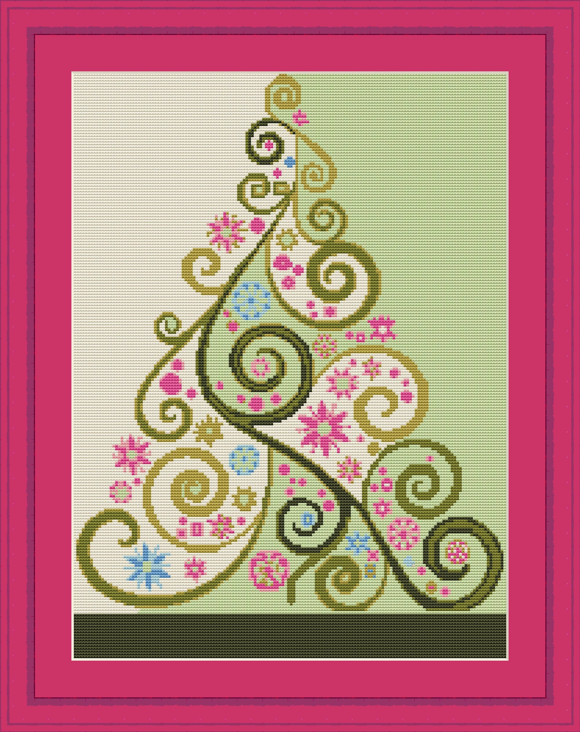 christmas tree cross stitch pattern easy pdf down load etsy