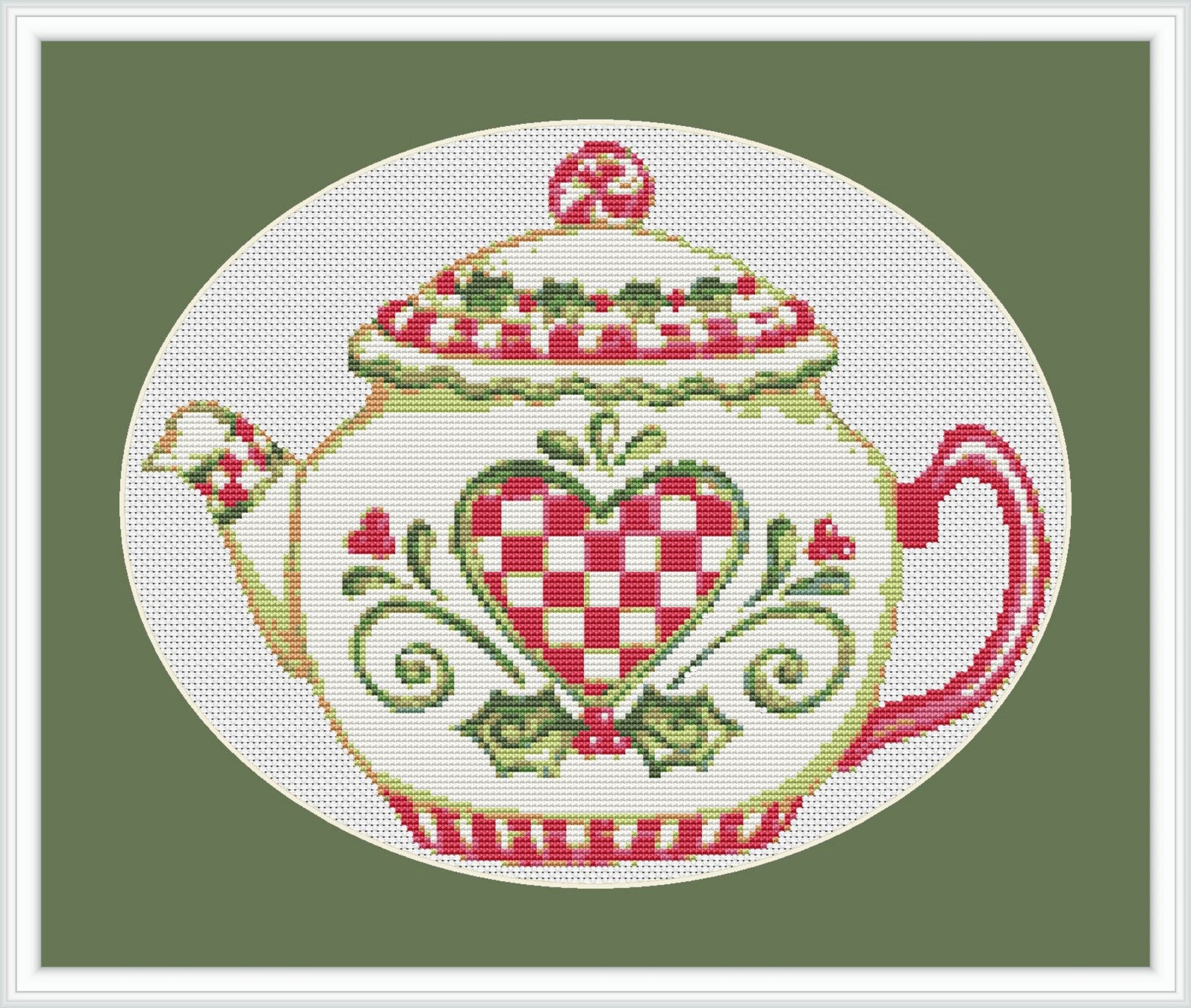 Tea Pot Cross stitch Pattern Easy PDF down load Instant Down Etsy