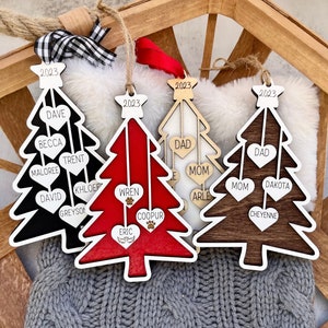 1-7 Family Christmas Ornament Personalized, Christmas Ornament with Names, Memorial Ornament, Family Name Ornament, 2024 Christmas Ornament