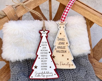 1-25 Family Christmas Ornament Personalized, Christmas Ornament with Names, Grandchildren Ornament, Family Name Ornament, Teacher Gift Ideas