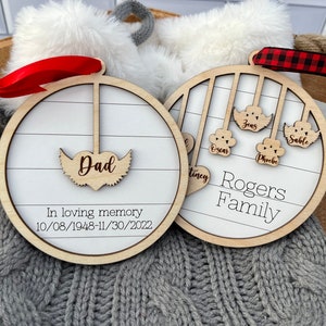 1-10 Family Christmas Ornament Personalized, Christmas Ornament with Names, Memorial Ornament, Family Name Ornament, 2023 Christmas Ornament image 5