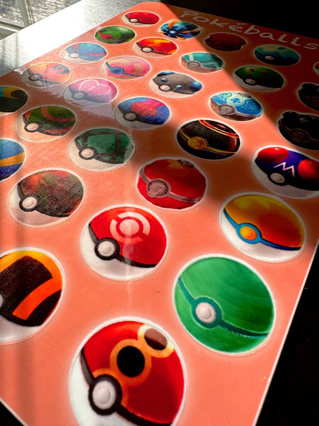 Pokeballs Pokémon Sticker Sheet Diecut Vinyl Sticker Etsy