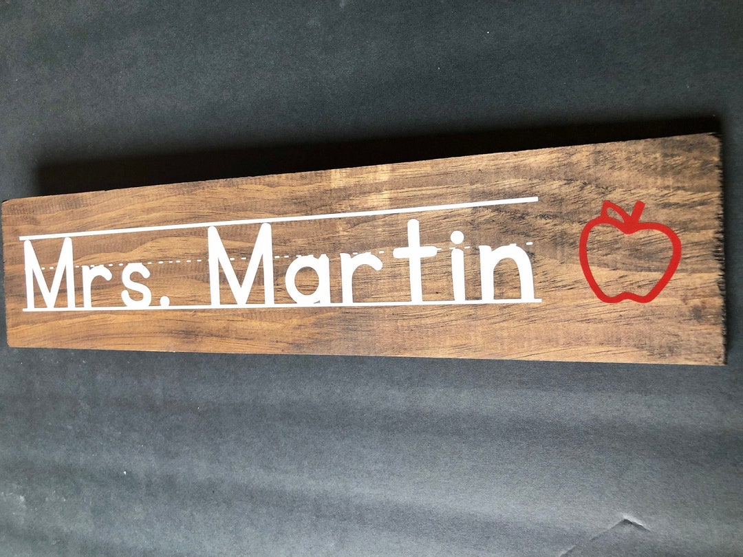 Teacher Name Sign - Personalized Wooden Sign Plate (signage / Plaque on ...