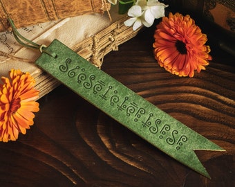 Adventurer's Leather Bookmark - Embossed Fern Green Bookmark - Ideal Gift for D&D and Tabletop RPGs