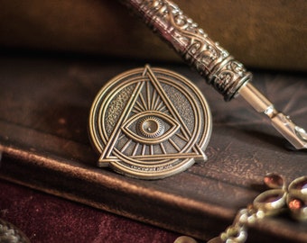 Insignia de ojo que todo lo ve - Arcanos mecánicos - D&D, regalo esotérico y místico para frikis