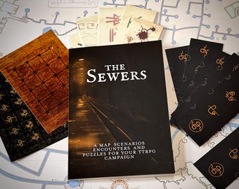 Las Alcantarillas - Contenido para tu TTRPG - Mapa, Guía, Piezas de Rompecabezas