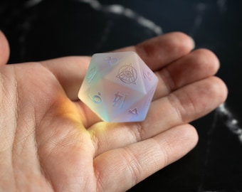 Chonk de Luz Danzante - Gema Gigante D20 para D&D, Pathfinder y juegos de rol de mesa