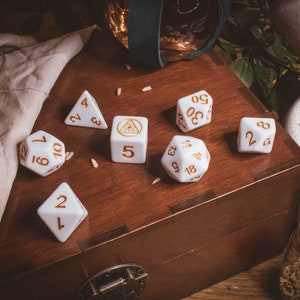 Mercy&#39;s Hope - Matt White - Unique Clockwork Arcana Dice Set for D&D, Pathfinder, Tabletop RPG Games