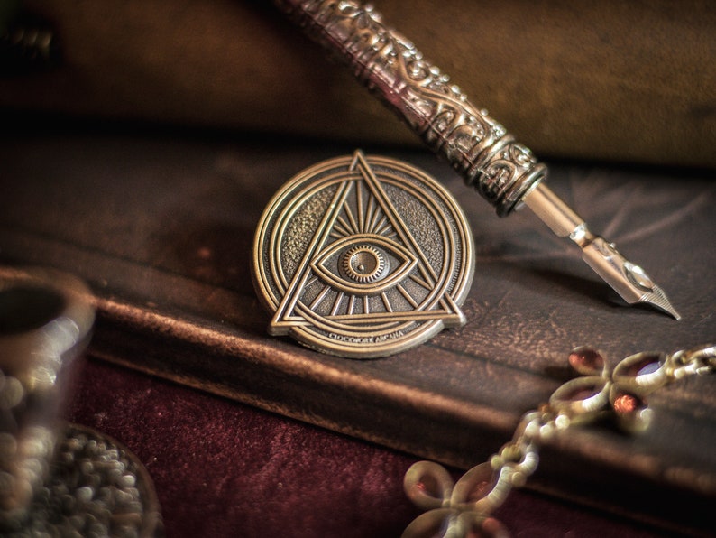 All-Seeing Eye Pin Badge - Clockwork Arcana - D&D, Esoteric and Mystical Geek Gift
