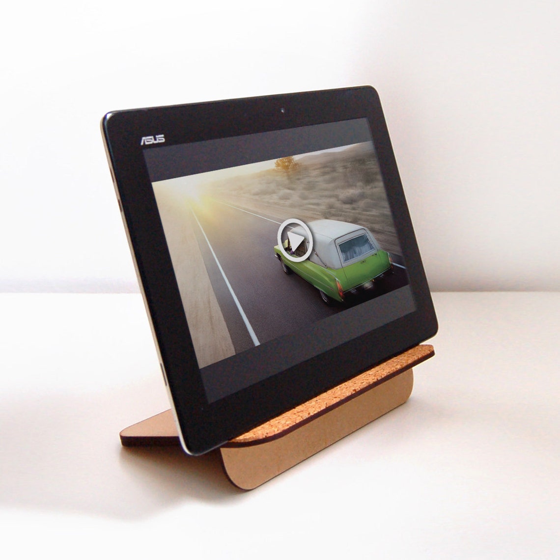 Cork Tablet Stand . Kindle Holder . Tabletop Ereader Stand . Etsy