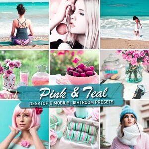 3 Lightroom Presets Mobile - Lifestyle - Instagram - Pink & Teal -Insta Blog - Blogger - Influencer
