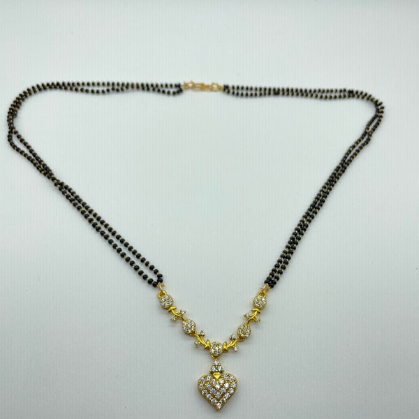 Mangalsutra• Bollywood Style• Hand Made Mangalsutra• Indian/Pakistani/Nepali Traditional wear• Double strand Hear Shaped Bead Mangalsutra