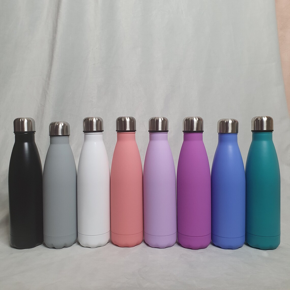 Personalised Pastel Water Bottles 500ml Slim Drink Bottle Etsy